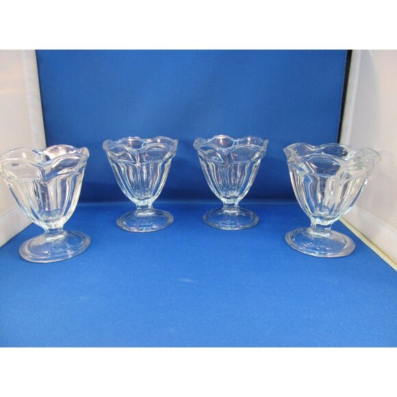 Anchor Hocking Clear Glass Ice Cream Sundae Desert Cups Set of 4 - Picture 10 of 10